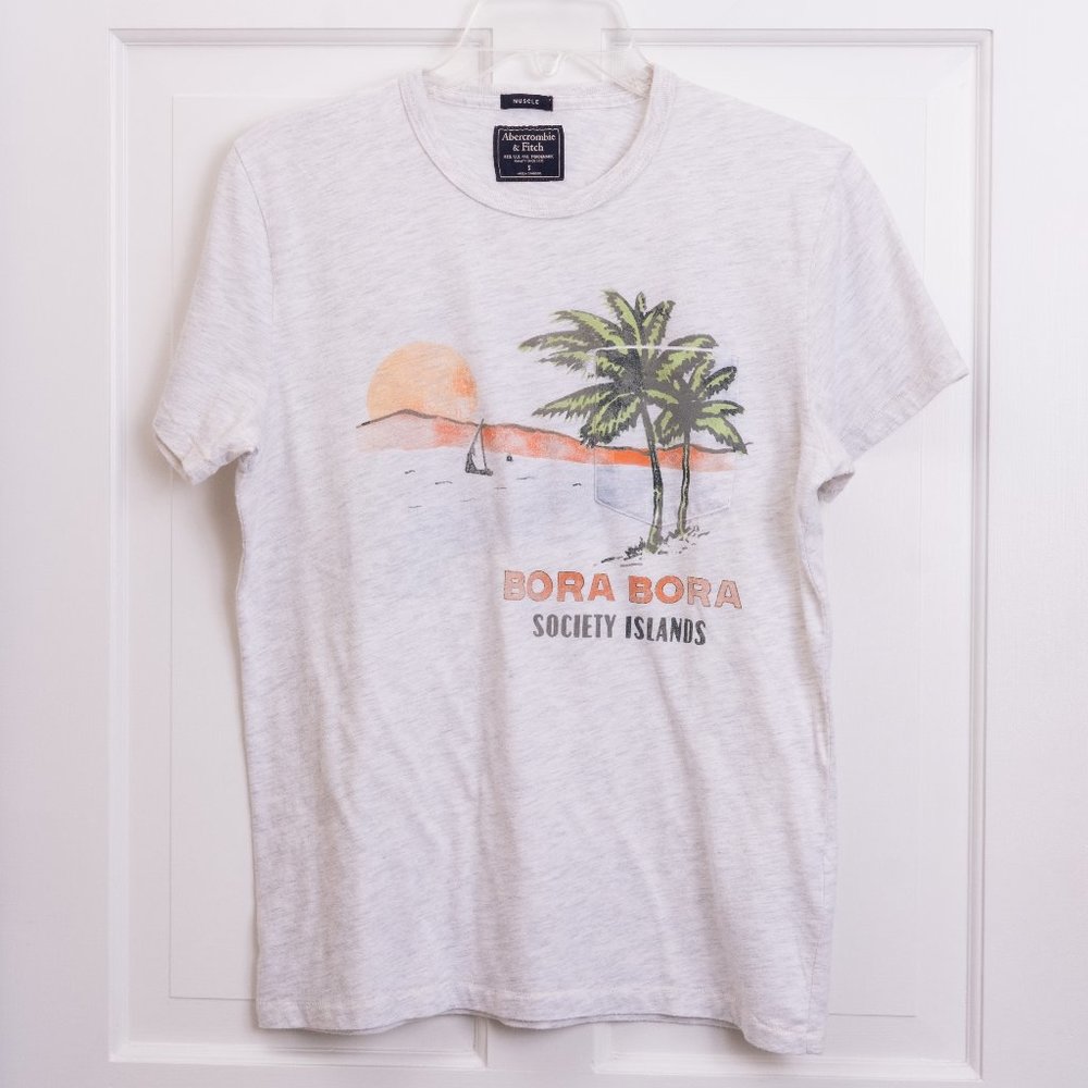 A&F Bora Bora Vacation Graphic Tee w/ Breast Pocket